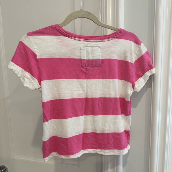 Pink & White striped Abercrombie & Fitch crop top - Picture 2 of 2